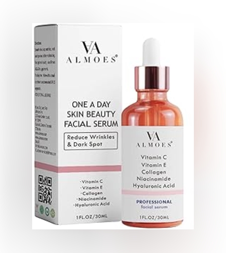 VA ALMOES One A Day Skin Beauty Facial Serum – סרום פנים מקצועי לאנטי-אייג'ינג והבהרה (30 מ