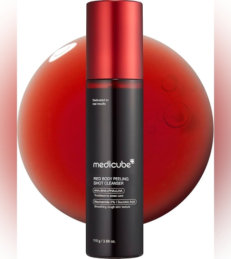 Medicube Red Acne Body Peeling Shot Cleanser – הפתרון המושלם לעור גוף חלק ונקי מפגמים