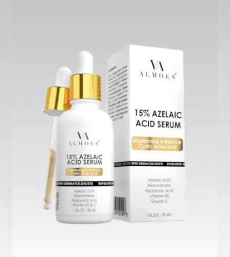 VA ALMOES 15% Azelaic Acid Serum – סרום חומצה אזלאית 15% לטיפול בצלקות אקנה והבהרה (30 מ