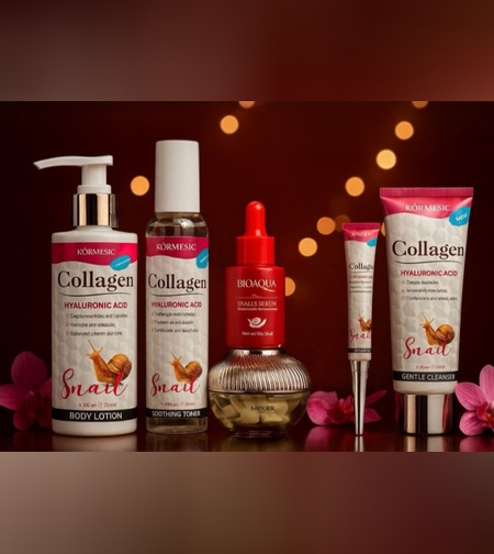 🐌 סדרת טיפוח Kormesic ו-Bioaqua - קולגן, חומצה היאלורונית ותמצית חלזונות 🐌