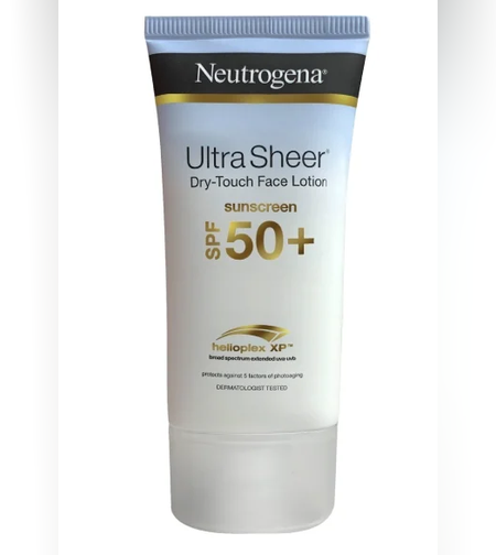 Neutrogena Ultra Sheer Dry-Touch Face Lotion SPF 50+ PA++++ – קרם הגנה לפנים במגע יבש וגימור מאט