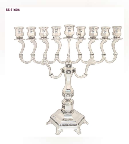 חנוכייה 'יהלום' צפוי ניקל 28 ס'מ