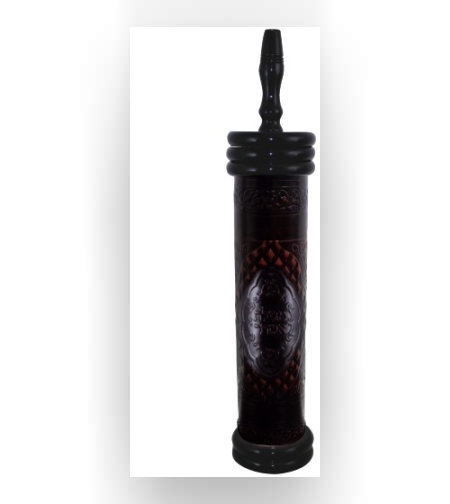 בית מגילה ספרדי עץ מהגוני  + עור 25 ס'מ