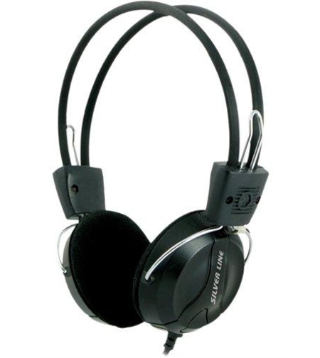 אוזניות ראש + מיקרופון שחור SILVERLINE SL-555