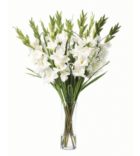 Tall bouquet with white gladioli #102