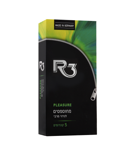 R3 PLEASURE - קונדומים מחוספסים לגירוי מירבי (12 קונדומים)