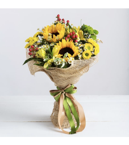 Bouquet of sunflowers, chamomile and chrysanthemums #14