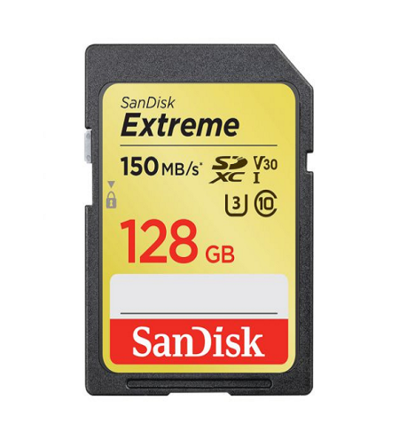 כרטיס זיכרון SanDisk Extreme SDHC/SDXC UHS-I Memory Card 128GB