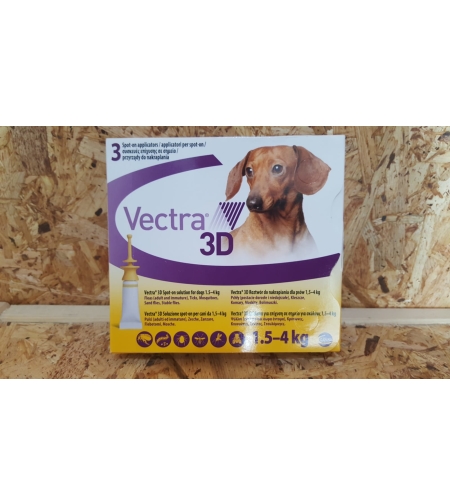 Vectra 3D תמיסת טפטוף לכלבים 1.4-4 קג