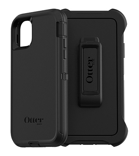 כיסוי לאייפון 11 פרו מקס OtterBox Deffender שחור כולל מחזיק לחגורה