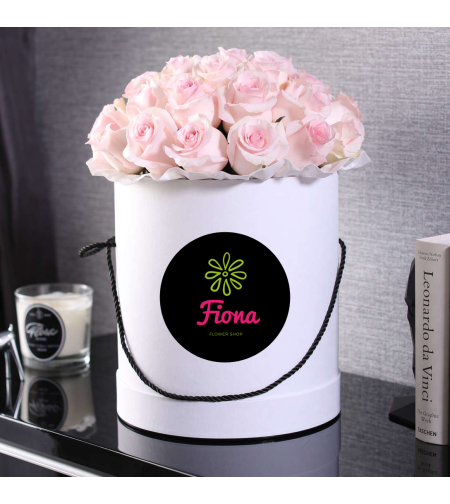 Parisian hatbox - Pink - White Roses