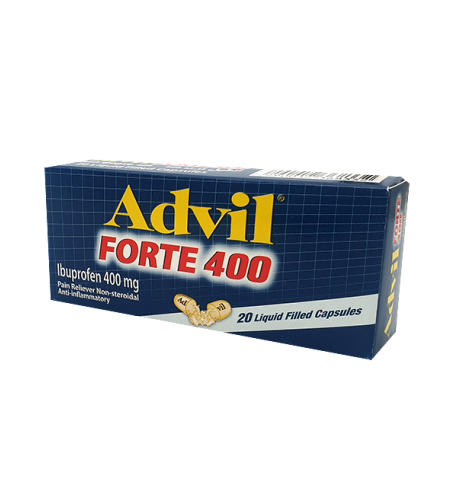 אדויל 400 פורטה, 20 כמוסות ג'ל - Advil FORTE (Ibuprofen 400mg)