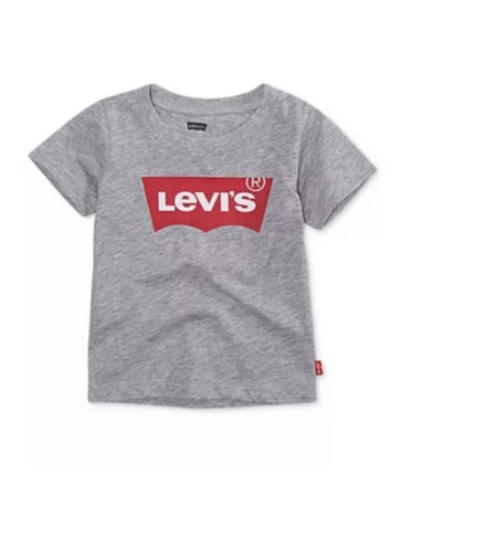 חולצת LEVI'S אפורה קצרה גרפיקה קלאסית באדום