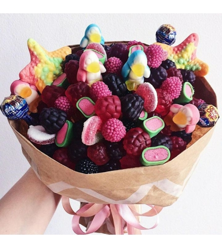 A sweet bouquet from gummy candies