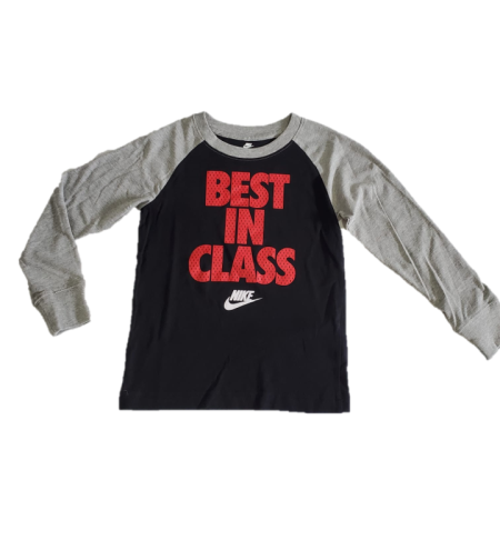חולצת NIKE שחורה ארוכה כיתוב באדום BEST IN CLASS