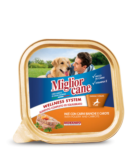 מיגליאור פטה בטעם עוף וגזר מעדן לכלב - 150 גר' Miglior cane