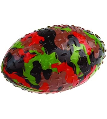 צעצוע לכלב - כדור רוגבי\פוטבול מגומי עם צפצפה