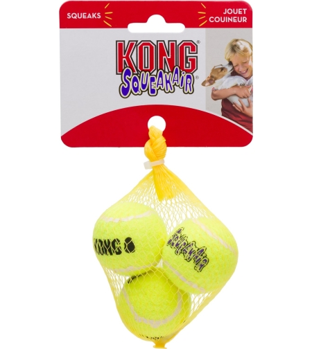 צעצוע לכלב - קונג מארז שלושה כדורי טניס עם צפצפה