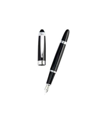 Hugo Boss עט נובע אייקון בלקה שחורה וכרום מבריק
