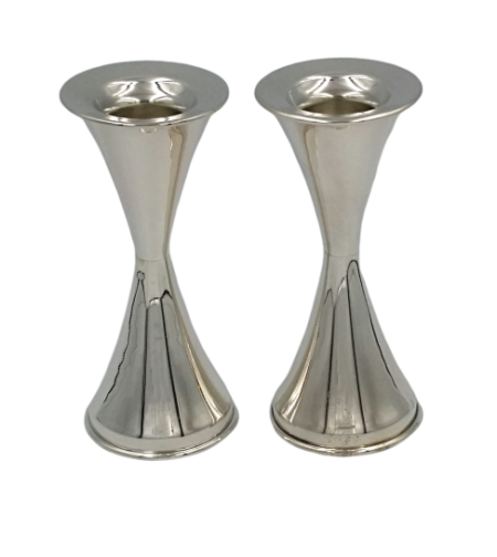 pure silver hourglass candlesticks