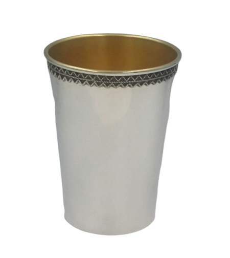 Pure silver zigzag kiddush cup