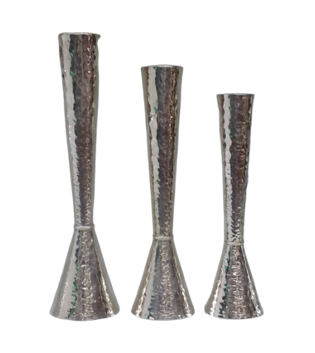 Cone candlesticks in 7 different sizes, pure silver