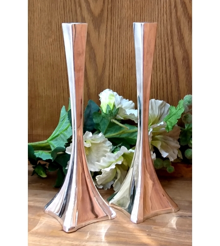 Prince pure silver concave candlesticks