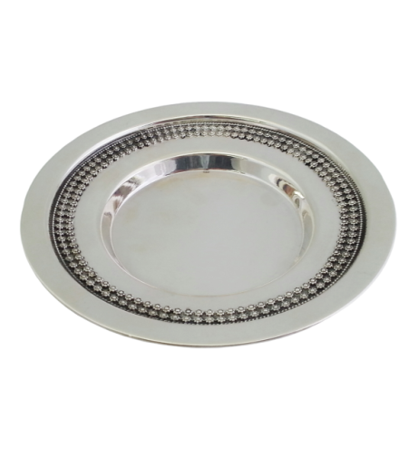 Pure silver Kiddush Rose cup plate