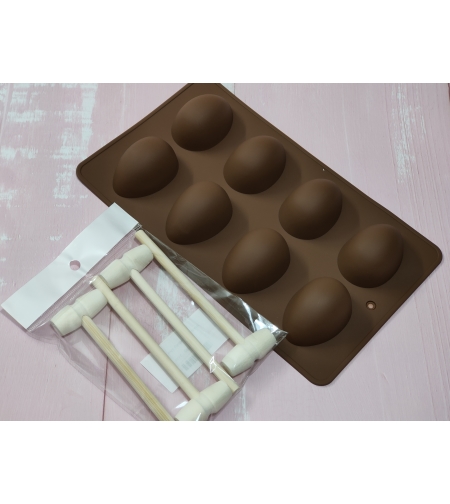 תבנית סיליקון ליצירת ביצי שוקולד + 4 פטישים