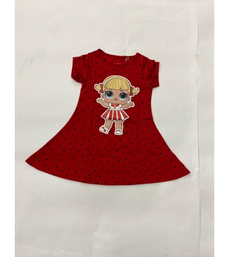 שמלה קיץ בנות DELTA (2-10) אדום-ורוד
