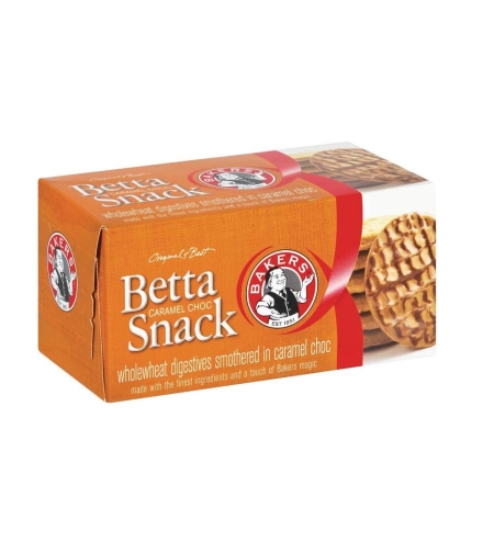 Bakers Betta Snack Caramel Choc 200 gr
