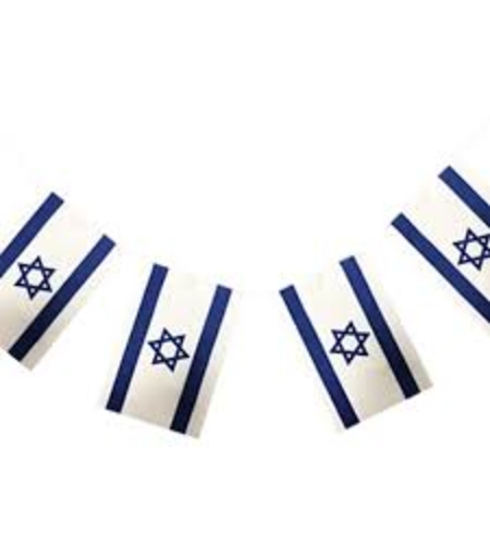 דגל ישראל מבד בשרשרת 25 מ' ( דגל גדול )