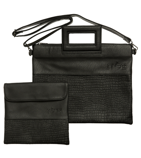 Luxurious bag for tefillin-like tefillin, black shade with handles