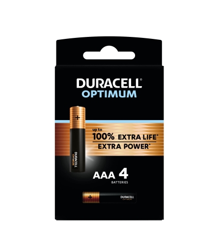 דורסל / DURACELL  - סוללות AAA אופטימום אקסטרה פאוור (4 יחידות)