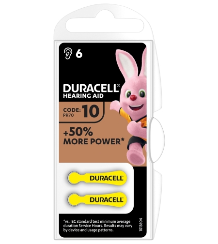 דורסל / DURACELL  -  סוללה למכשיר שמיעה 10 (6 יחידות)