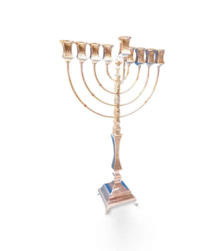Decorated Shintes menorah pure silver