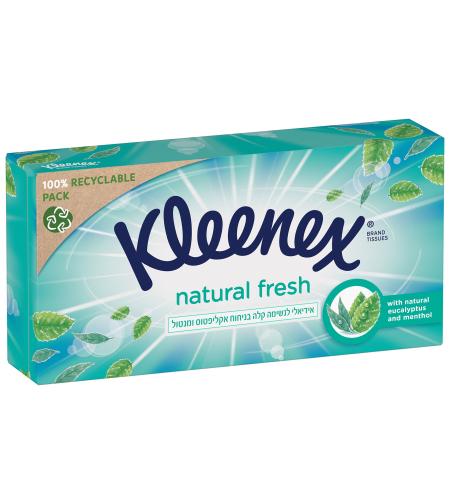 קלינקס / Kleenex - טישו נטורל פרש 3 שכבות (72 יחידות)