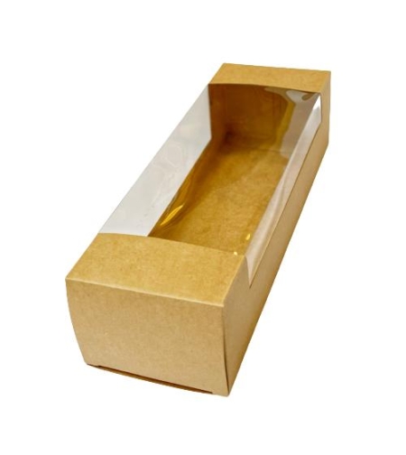 118ZF - קופסא אינגליש עם חלון בצבע חום 30*9.5 גובה 7.5