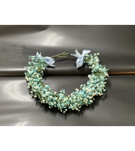Wreath for the head - light blue gypsum