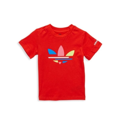 חולצת adidas קלאסית בייבי אדומה לוגו צבעוני מקדימה