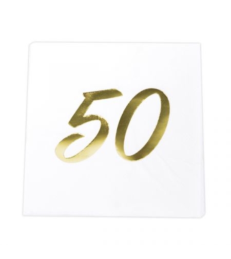 מפיות נייר קוקטייל 16 יח- יום הולדת 50