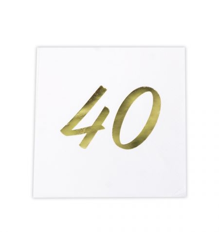 מפיות נייר קוקטייל 16 יח- יום הולדת 40