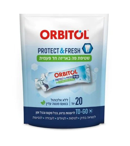 אורביטול/ORBITOL שטיפת פה פרוטקט אנד פרש באריזת חד פעמית - 20 יחידות