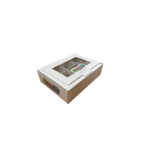 120BD - קופסא למקרונים לבן