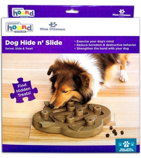 משחק חשיבה לכלב - Dog hide and slide puzzle
