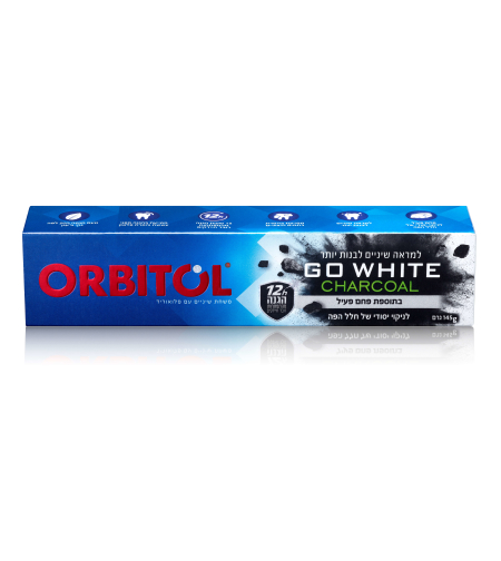 אורביטול משחת שיניים 145 גרם עם פחם פעיל CharcoalGo White