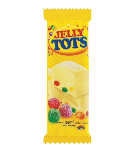 Beacon White Chocolate With Jelly Tots 80 gr - Clearance