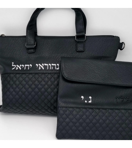 Luxurious mouth-watering tefillin tallit bag with rounded handle 38X31 cm, including embroidery, gift name