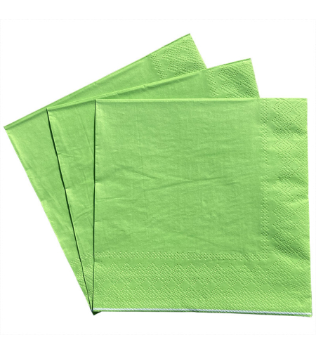 מפיות נייר חלקות צבע ירוק - 20 יחידות