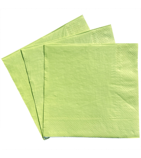 מפיות נייר חלקות צבע ירוק בהיר - 20 יחידות